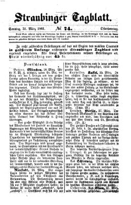 Straubinger Tagblatt Sonntag 31. März 1861