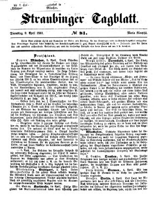 Straubinger Tagblatt Dienstag 9. April 1861