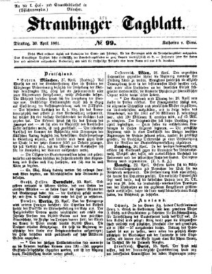 Straubinger Tagblatt Dienstag 30. April 1861