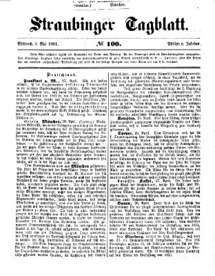 Straubinger Tagblatt Mittwoch 1. Mai 1861