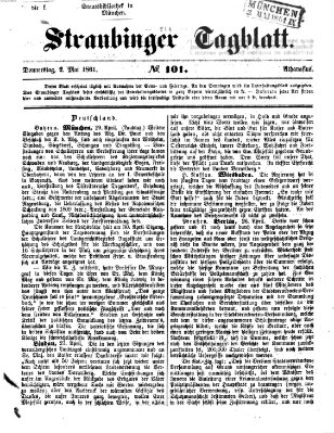 Straubinger Tagblatt Donnerstag 2. Mai 1861