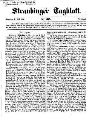 Straubinger Tagblatt Dienstag 7. Mai 1861