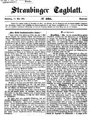 Straubinger Tagblatt Samstag 11. Mai 1861