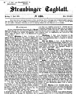 Straubinger Tagblatt Freitag 7. Juni 1861