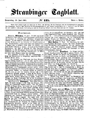 Straubinger Tagblatt Donnerstag 13. Juni 1861