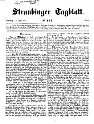 Straubinger Tagblatt Samstag 15. Juni 1861