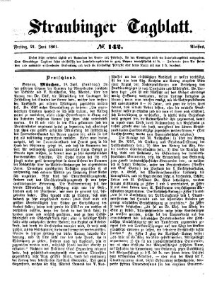 Straubinger Tagblatt Freitag 21. Juni 1861