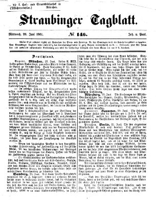 Straubinger Tagblatt Mittwoch 26. Juni 1861