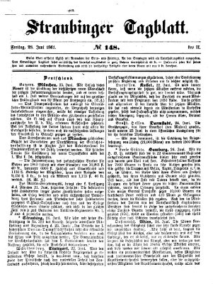 Straubinger Tagblatt Freitag 28. Juni 1861