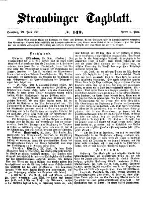 Straubinger Tagblatt Samstag 29. Juni 1861