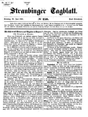 Straubinger Tagblatt Sonntag 30. Juni 1861