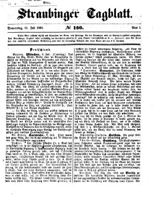 Straubinger Tagblatt Donnerstag 11. Juli 1861