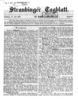 Straubinger Tagblatt Samstag 13. Juli 1861