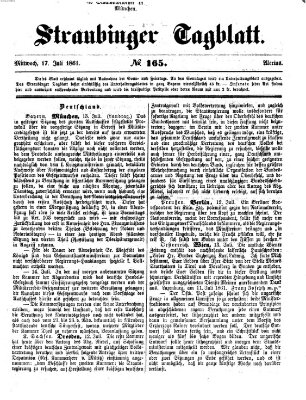 Straubinger Tagblatt Mittwoch 17. Juli 1861