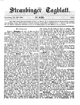 Straubinger Tagblatt Donnerstag 25. Juli 1861