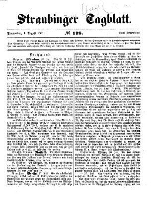 Straubinger Tagblatt Donnerstag 1. August 1861