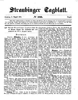 Straubinger Tagblatt Samstag 3. August 1861