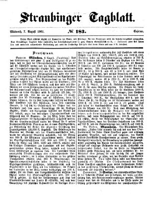 Straubinger Tagblatt Mittwoch 7. August 1861