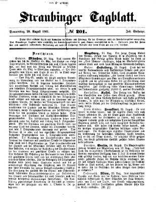 Straubinger Tagblatt Donnerstag 29. August 1861