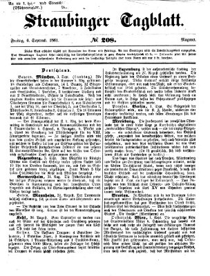 Straubinger Tagblatt Freitag 6. September 1861