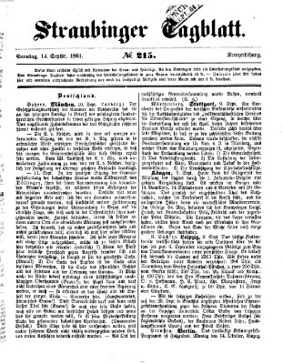 Straubinger Tagblatt Samstag 14. September 1861