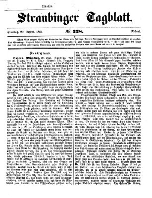 Straubinger Tagblatt Sonntag 29. September 1861