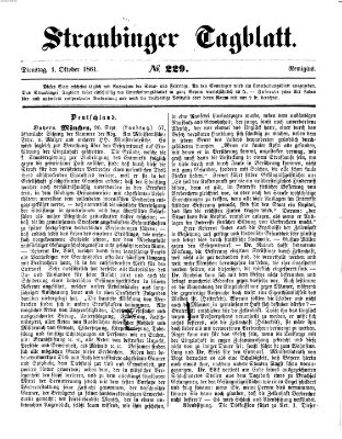 Straubinger Tagblatt Dienstag 1. Oktober 1861