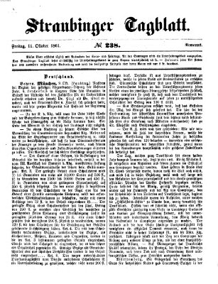 Straubinger Tagblatt Freitag 11. Oktober 1861