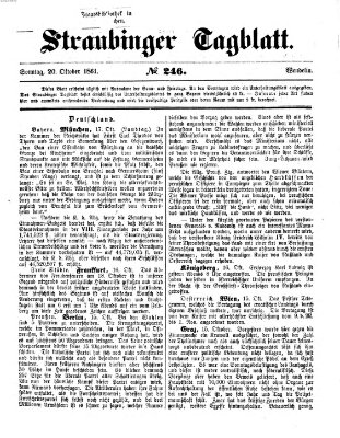 Straubinger Tagblatt Sonntag 20. Oktober 1861