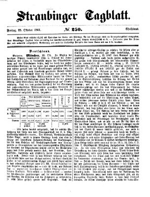 Straubinger Tagblatt Freitag 25. Oktober 1861