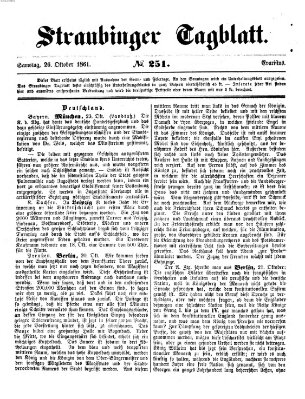 Straubinger Tagblatt Samstag 26. Oktober 1861