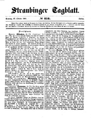 Straubinger Tagblatt Sonntag 27. Oktober 1861