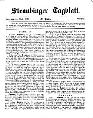 Straubinger Tagblatt Donnerstag 31. Oktober 1861