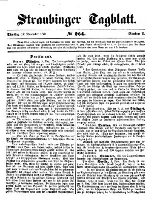 Straubinger Tagblatt Dienstag 12. November 1861