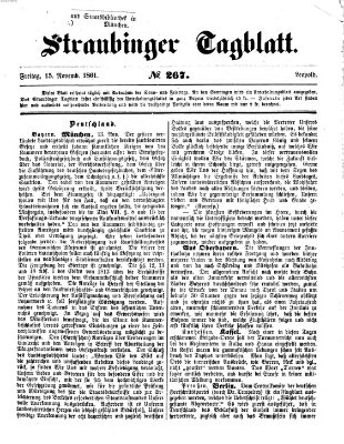 Straubinger Tagblatt Freitag 15. November 1861