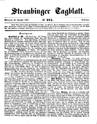 Straubinger Tagblatt Mittwoch 20. November 1861