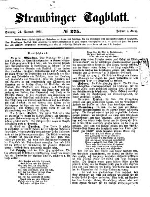 Straubinger Tagblatt Sonntag 24. November 1861