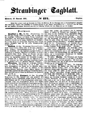 Straubinger Tagblatt Mittwoch 27. November 1861