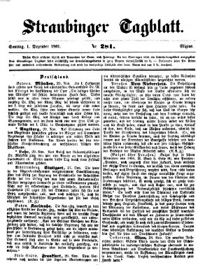 Straubinger Tagblatt Sonntag 1. Dezember 1861