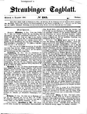 Straubinger Tagblatt Mittwoch 4. Dezember 1861