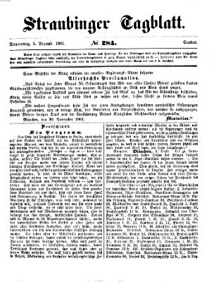 Straubinger Tagblatt Donnerstag 5. Dezember 1861