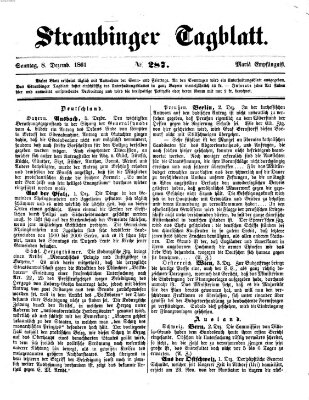 Straubinger Tagblatt Sonntag 8. Dezember 1861