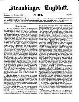 Straubinger Tagblatt Samstag 14. Dezember 1861