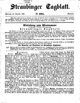 Straubinger Tagblatt Mittwoch 18. Dezember 1861