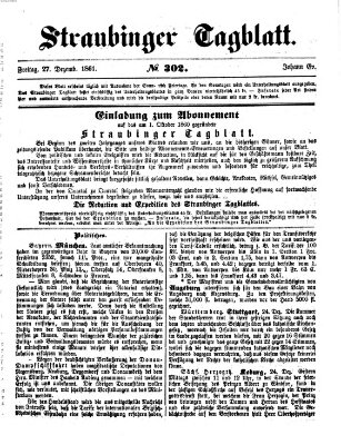 Straubinger Tagblatt Freitag 27. Dezember 1861