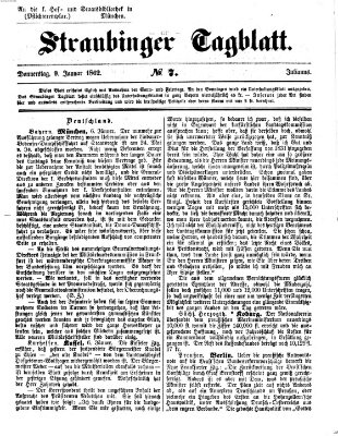 Straubinger Tagblatt Donnerstag 9. Januar 1862