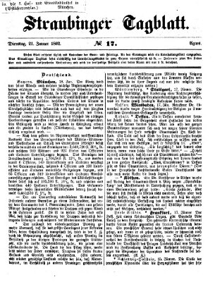 Straubinger Tagblatt Dienstag 21. Januar 1862