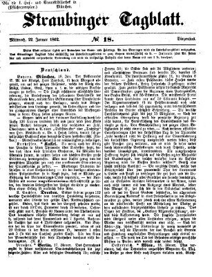 Straubinger Tagblatt Mittwoch 22. Januar 1862