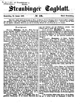 Straubinger Tagblatt Donnerstag 23. Januar 1862