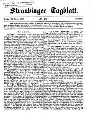 Straubinger Tagblatt Freitag 24. Januar 1862